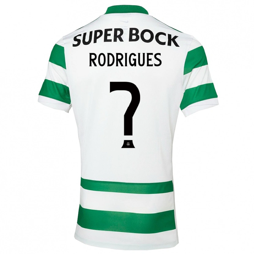 Danxen Bambino Maglia João Rodrigues #0 Verde Bianco Kit Gara Home 2025/26 Maglietta