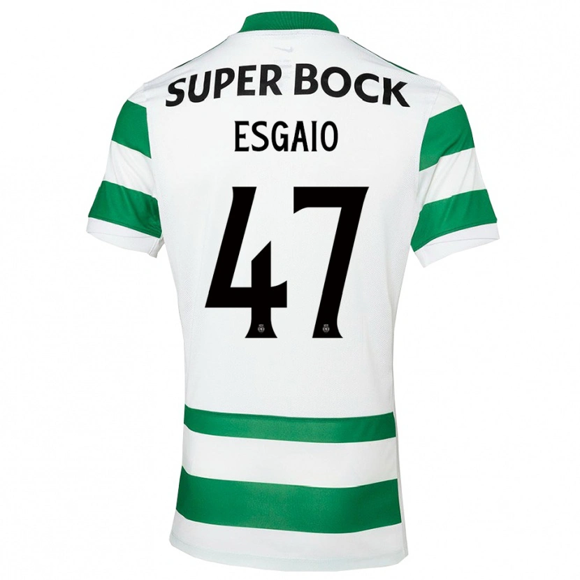 Danxen Bambino Maglia Ricardo Esgaio #47 Verde Bianco Kit Gara Home 2025/26 Maglietta