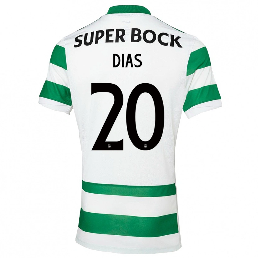 Danxen Bambino Maglia Lucas Dias #20 Verde Bianco Kit Gara Home 2025/26 Maglietta