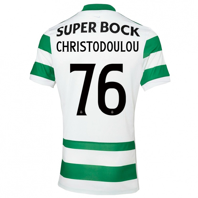 Danxen Bambino Maglia Argyris Christodoulou #76 Verde Bianco Kit Gara Home 2025/26 Maglietta