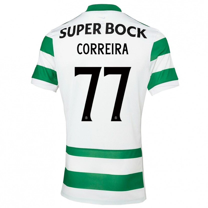Danxen Bambino Maglia Alicia Figueiredo Lima Correia #77 Verde Bianco Kit Gara Home 2025/26 Maglietta