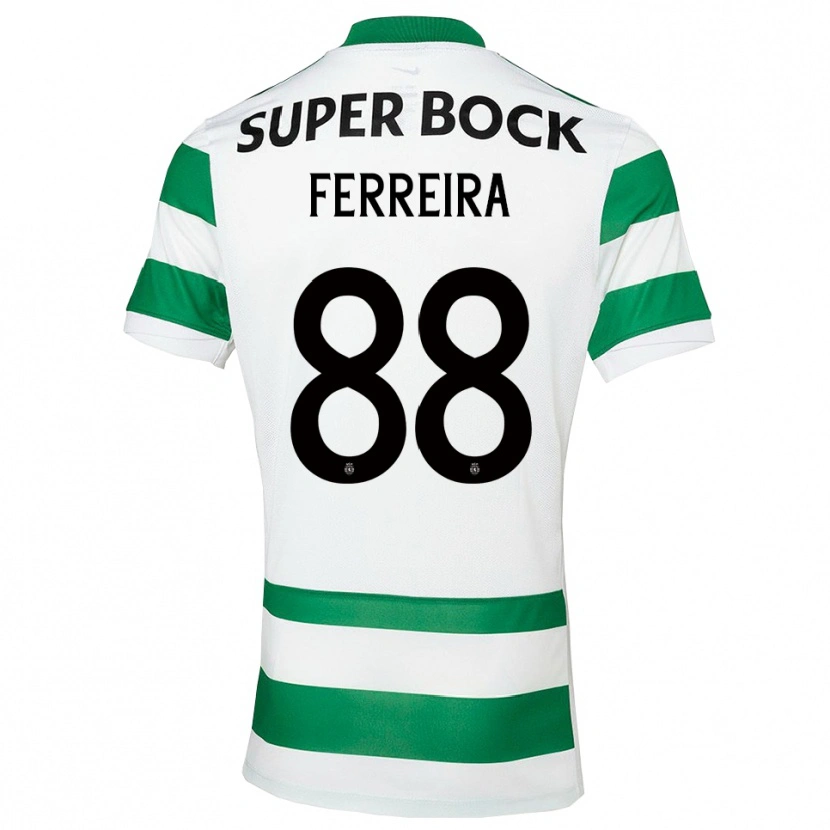 Danxen Bambino Maglia Tiago Ferreira #88 Verde Bianco Kit Gara Home 2025/26 Maglietta