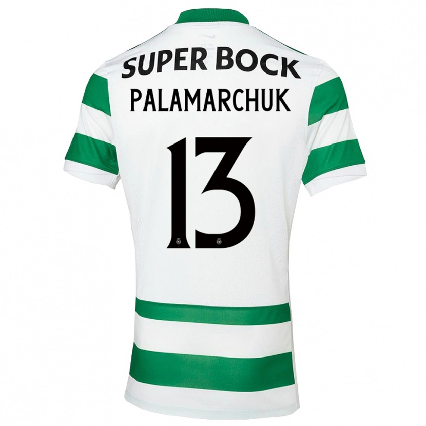 Danxen Bambino Maglia Cristiano Vitaly Palamarchuk #13 Verde Bianco Kit Gara Home 2025/26 Maglietta