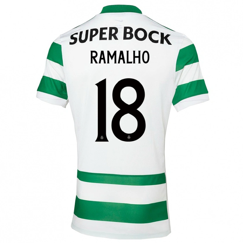 Danxen Bambino Maglia Inês Filipa Ramalho Gonçalves #18 Verde Bianco Kit Gara Home 2025/26 Maglietta