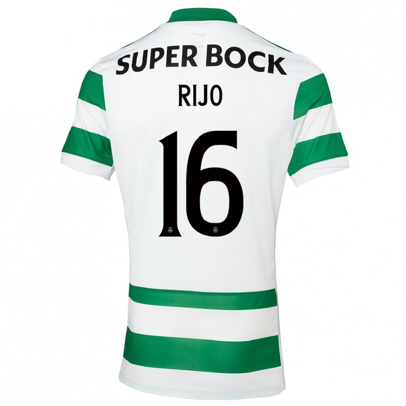 Danxen Bambino Maglia João Rijo #16 Verde Bianco Kit Gara Home 2025/26 Maglietta