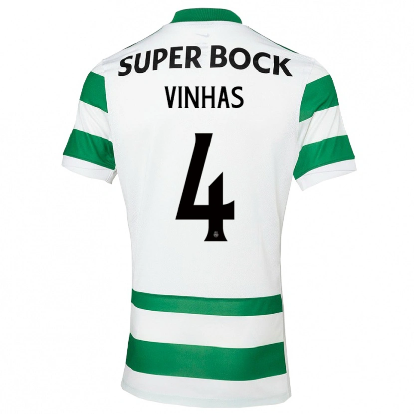 Danxen Bambino Maglia Gabriela Vinhas #4 Verde Bianco Kit Gara Home 2025/26 Maglietta