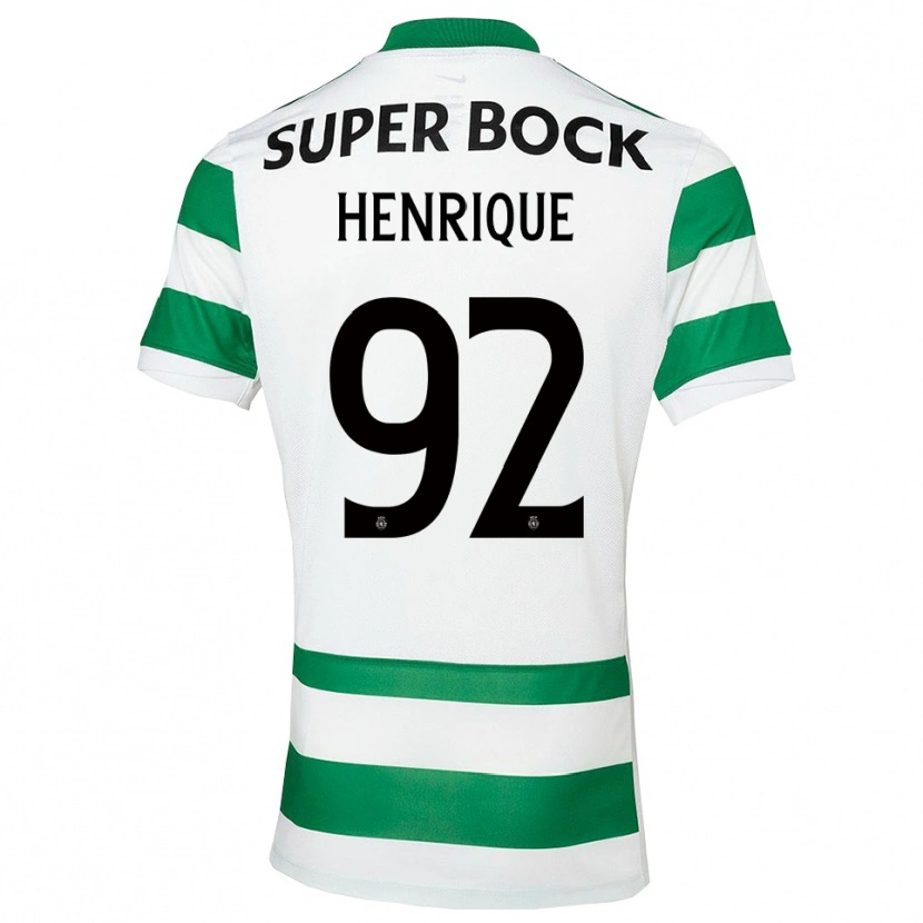 Danxen Bambino Maglia Eduardo Henrique #92 Verde Bianco Kit Gara Home 2025/26 Maglietta
