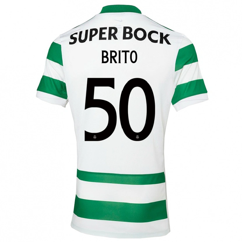 Danxen Bambino Maglia Alexandre Brito #50 Verde Bianco Kit Gara Home 2025/26 Maglietta