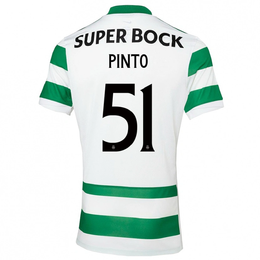Danxen Bambino Maglia Diogo Pinto #51 Verde Bianco Kit Gara Home 2025/26 Maglietta