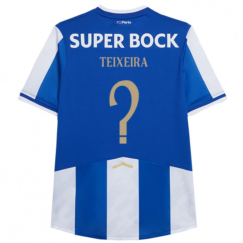 Danxen Bambino Maglia Gonçalo Teixeira #0 Blu Bianco Kit Gara Home 2025/26 Maglietta