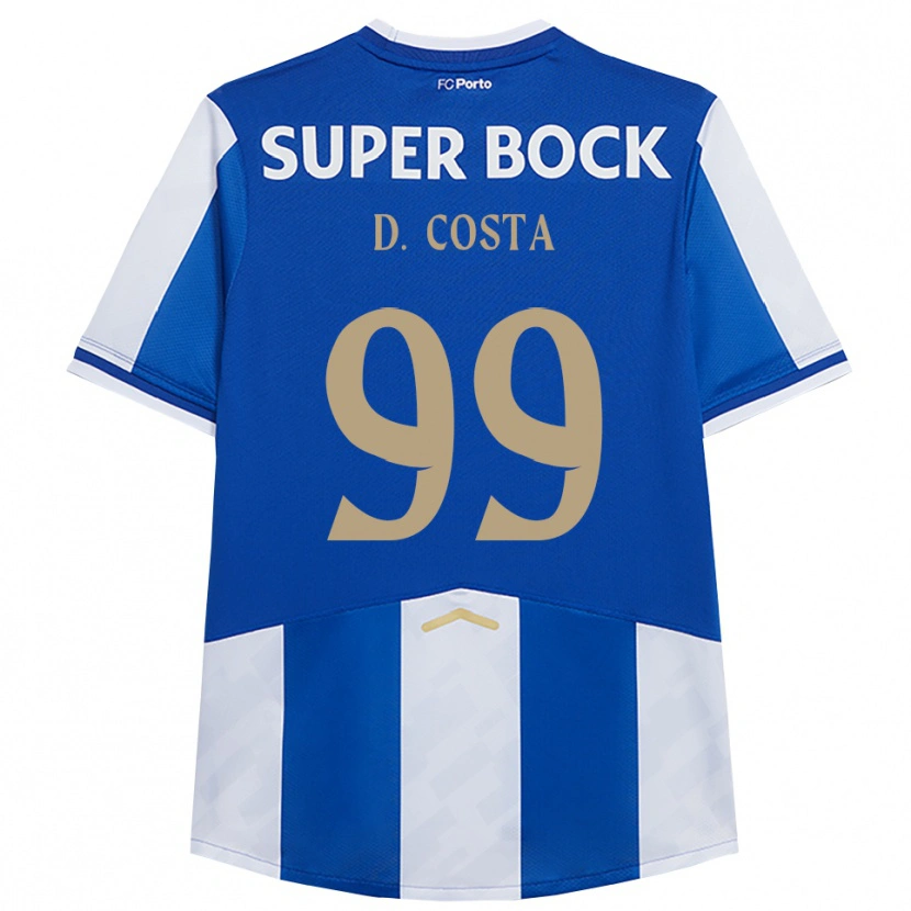 Danxen Bambino Maglia Diogo Costa #99 Blu Bianco Kit Gara Home 2025/26 Maglietta
