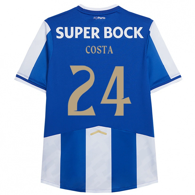Danxen Bambino Maglia João Costa #24 Blu Bianco Kit Gara Home 2025/26 Maglietta