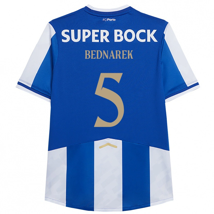 Danxen Bambino Maglia Jan Bednarek #5 Blu Bianco Kit Gara Home 2025/26 Maglietta
