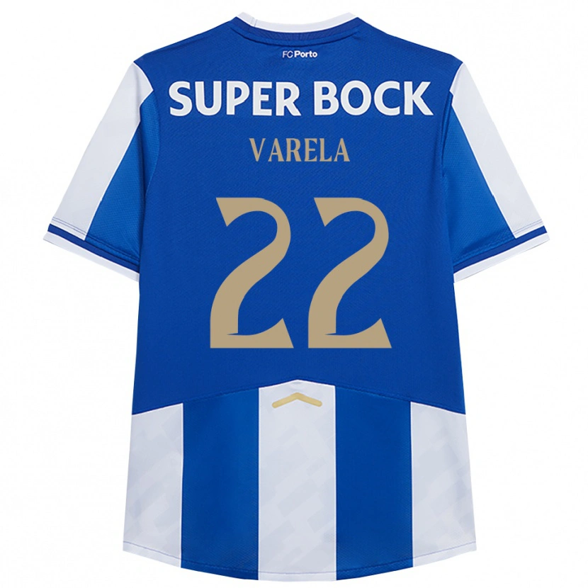 Danxen Bambino Maglia Alan Varela #22 Blu Bianco Kit Gara Home 2025/26 Maglietta