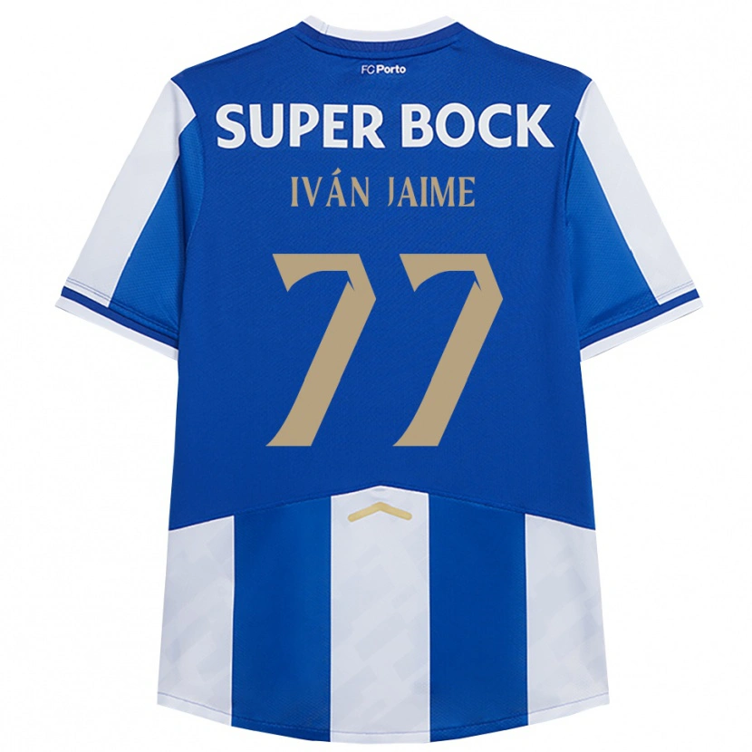 Danxen Bambino Maglia Iván Jaime #77 Blu Bianco Kit Gara Home 2025/26 Maglietta