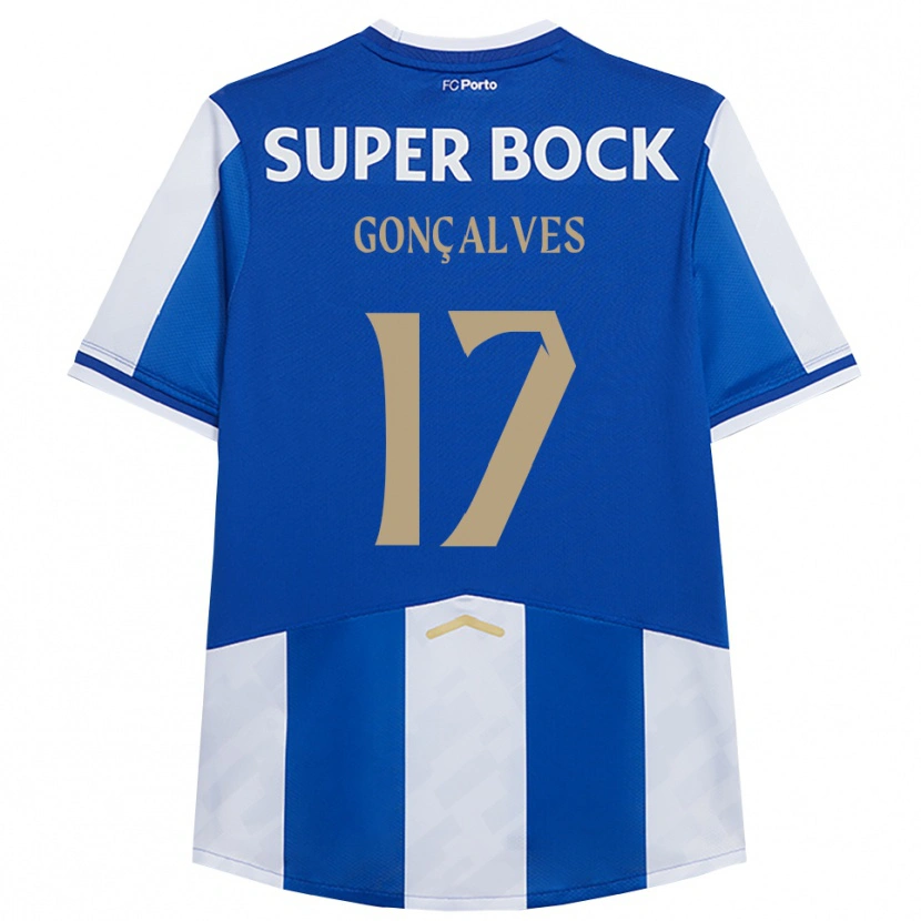 Danxen Bambino Maglia Rodrigo Gonçalves #17 Blu Bianco Kit Gara Home 2025/26 Maglietta