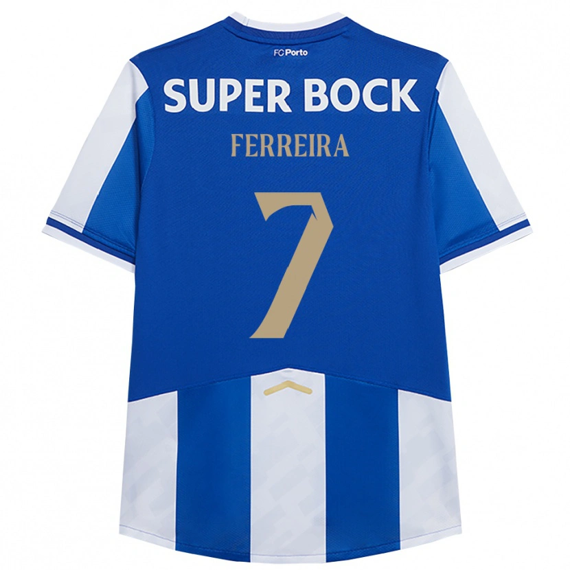 Danxen Bambino Maglia Maria Ferreira #7 Blu Bianco Kit Gara Home 2025/26 Maglietta