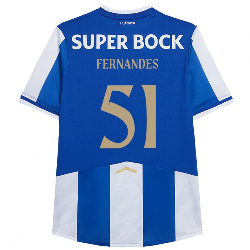 Danxen Bambino Maglia Diogo Fernandes #51 Blu Bianco Kit Gara Home 2025/26 Maglietta