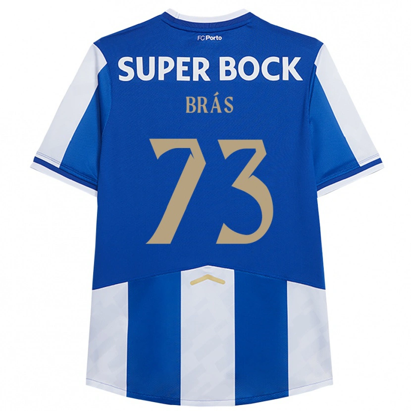 Danxen Bambino Maglia Gabriel Brás #73 Blu Bianco Kit Gara Home 2025/26 Maglietta