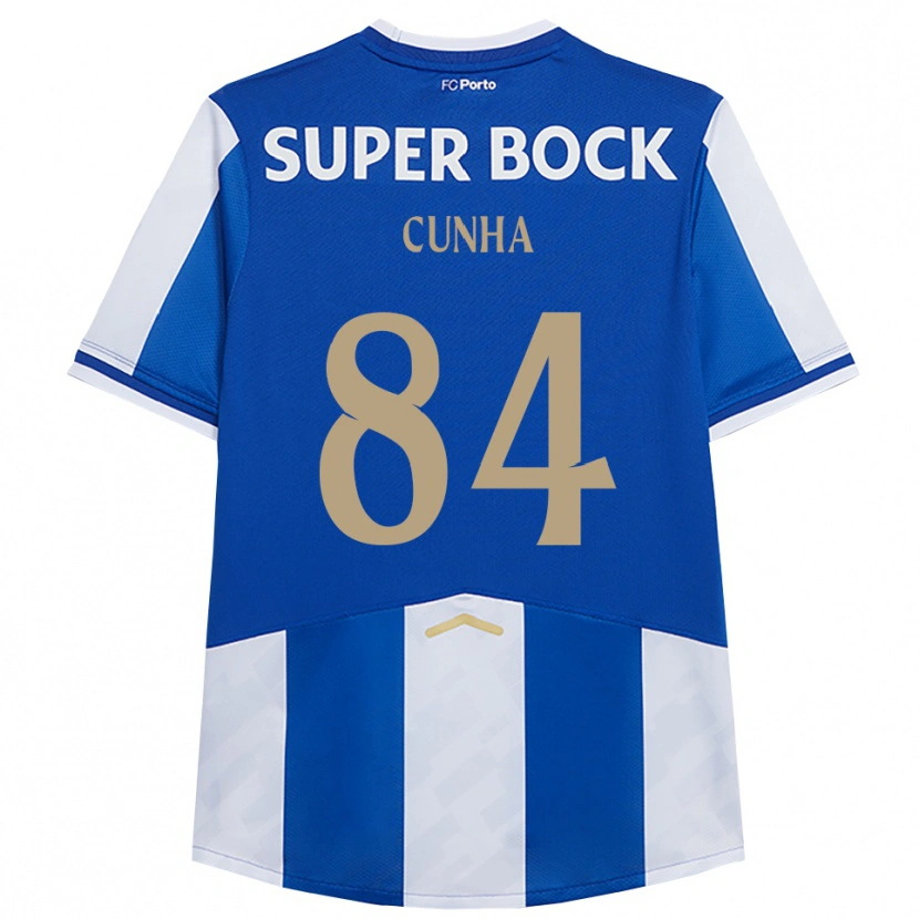 Danxen Bambino Maglia Martim Cunha #84 Blu Bianco Kit Gara Home 2025/26 Maglietta