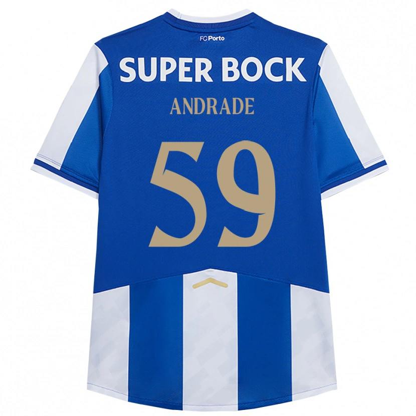 Danxen Bambino Maglia Tiago Andrade #59 Blu Bianco Kit Gara Home 2025/26 Maglietta