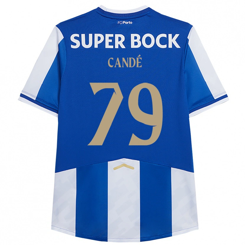 Danxen Bambino Maglia Umaro Candé #79 Blu Bianco Kit Gara Home 2025/26 Maglietta