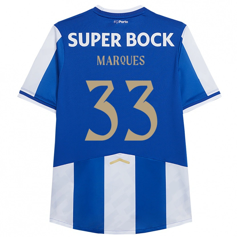 Danxen Bambino Maglia Bárbara Marques #33 Blu Bianco Kit Gara Home 2025/26 Maglietta