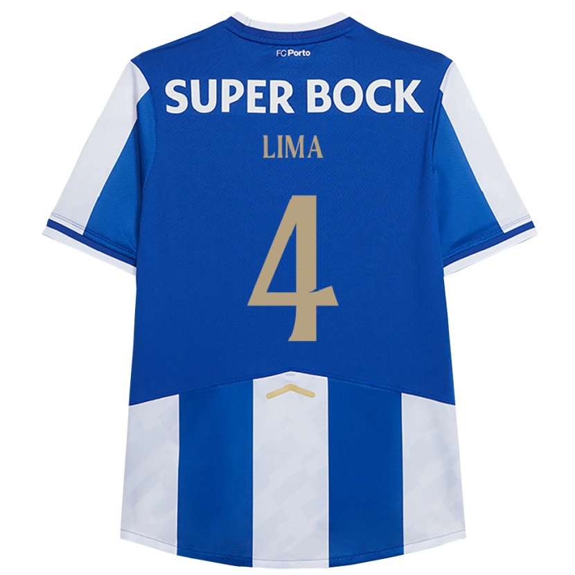 Danxen Bambino Maglia Karoline Lima #4 Blu Bianco Kit Gara Home 2025/26 Maglietta