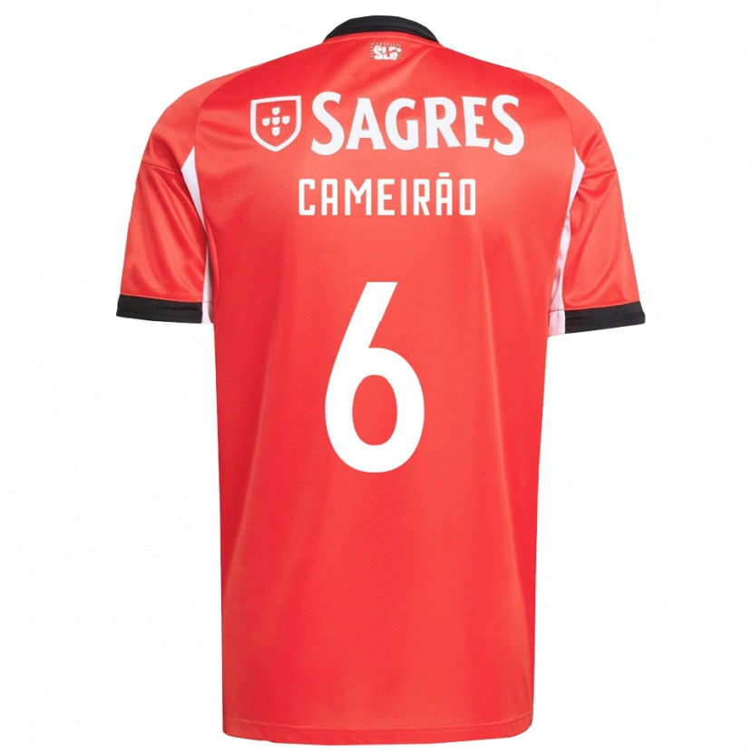 Danxen Bambino Maglia Beatriz Cameirão #6 Rosso Bianco Kit Gara Home 2025/26 Maglietta