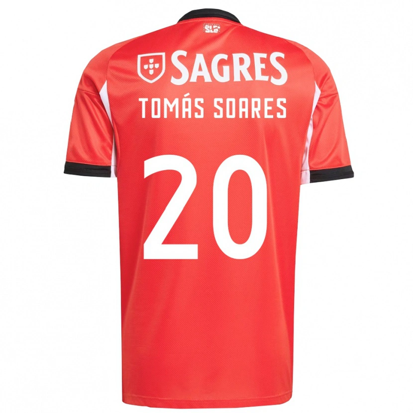 Danxen Bambino Maglia Tomás Soares #20 Rosso Bianco Kit Gara Home 2025/26 Maglietta
