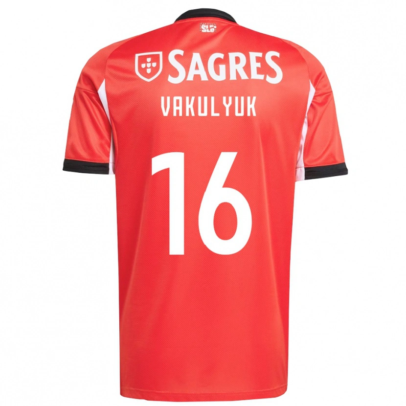 Danxen Bambino Maglia André Vakulyuk #16 Rosso Bianco Kit Gara Home 2025/26 Maglietta