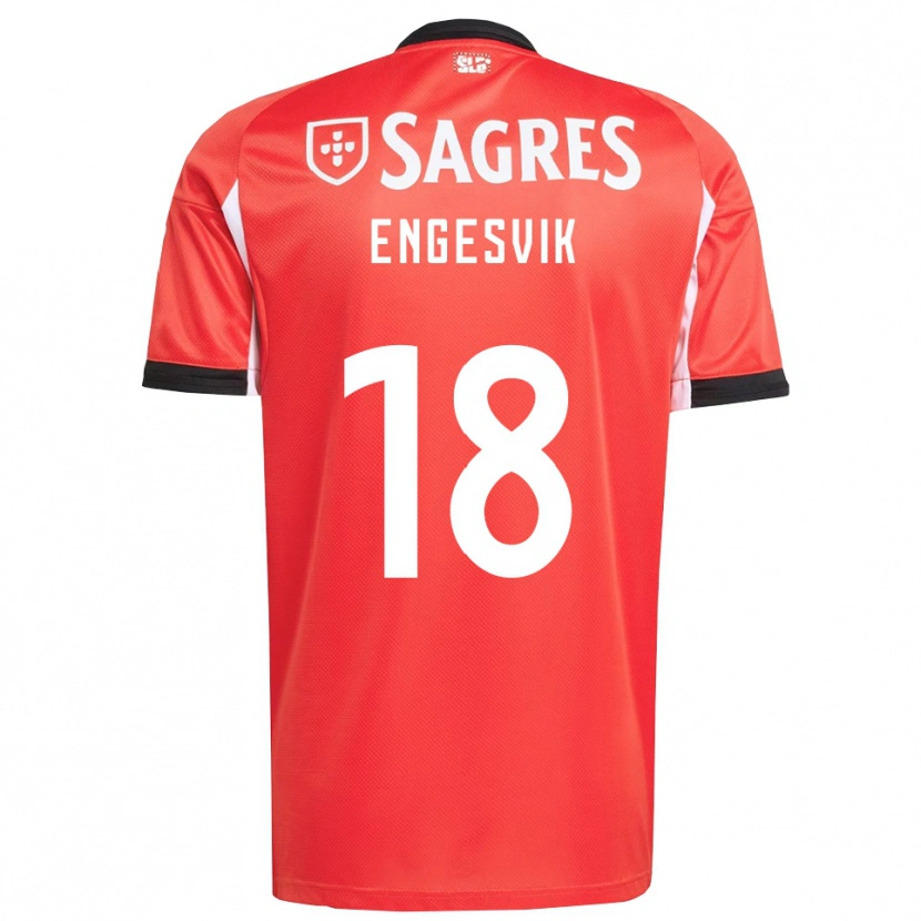 Danxen Bambino Maglia Rakel Engesvik #18 Rosso Bianco Kit Gara Home 2025/26 Maglietta