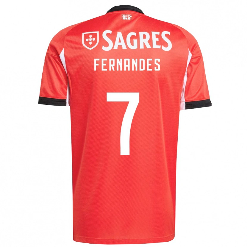 Danxen Bambino Maglia Ricardo Fernandes #7 Rosso Bianco Kit Gara Home 2025/26 Maglietta
