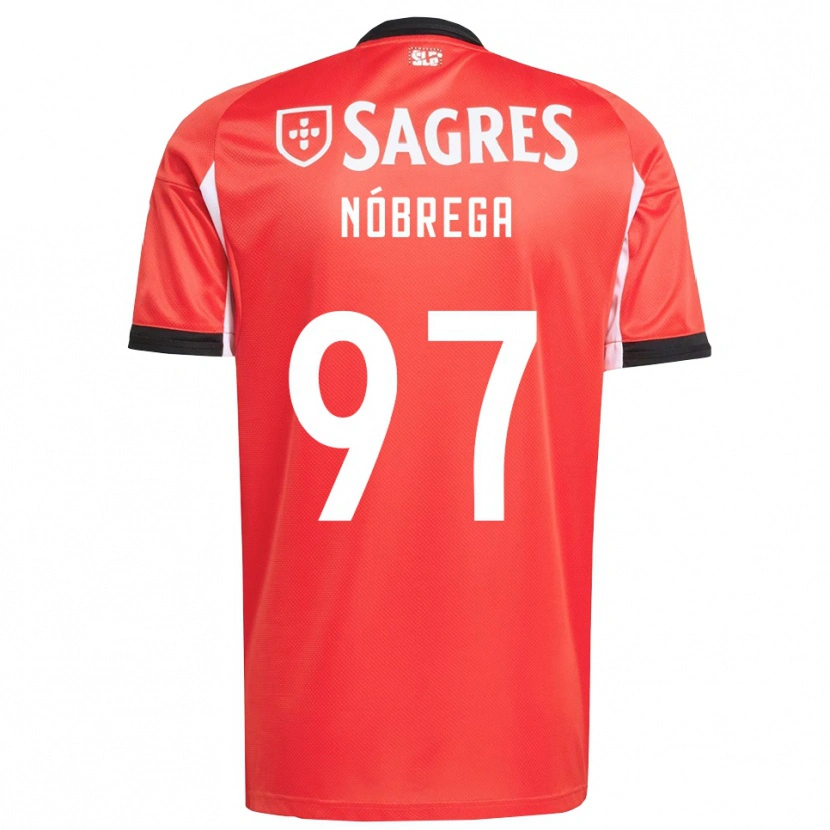 Danxen Bambino Maglia Ricardo Nóbrega #97 Rosso Bianco Kit Gara Home 2025/26 Maglietta