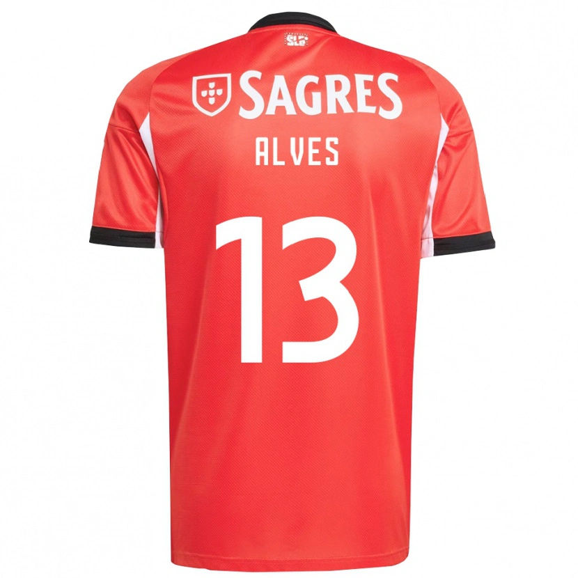 Danxen Bambino Maglia Lúcia Alves #13 Rosso Bianco Kit Gara Home 2025/26 Maglietta