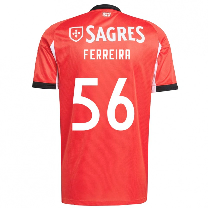 Danxen Bambino Maglia Martim Ferreira #56 Rosso Bianco Kit Gara Home 2025/26 Maglietta