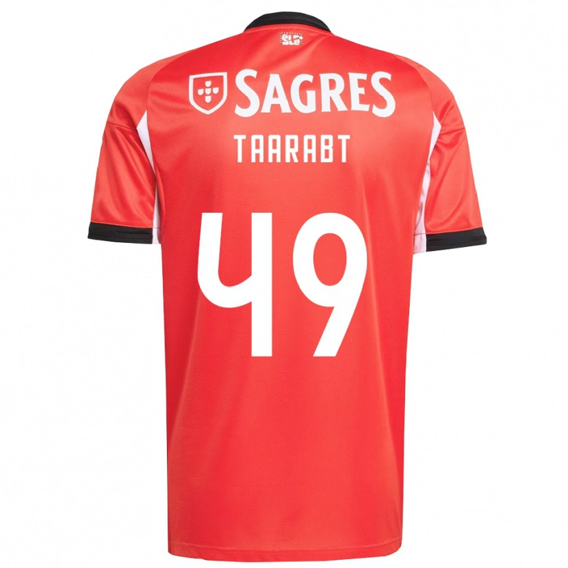 Danxen Bambino Maglia Adel Taarabt #49 Rosso Bianco Kit Gara Home 2025/26 Maglietta