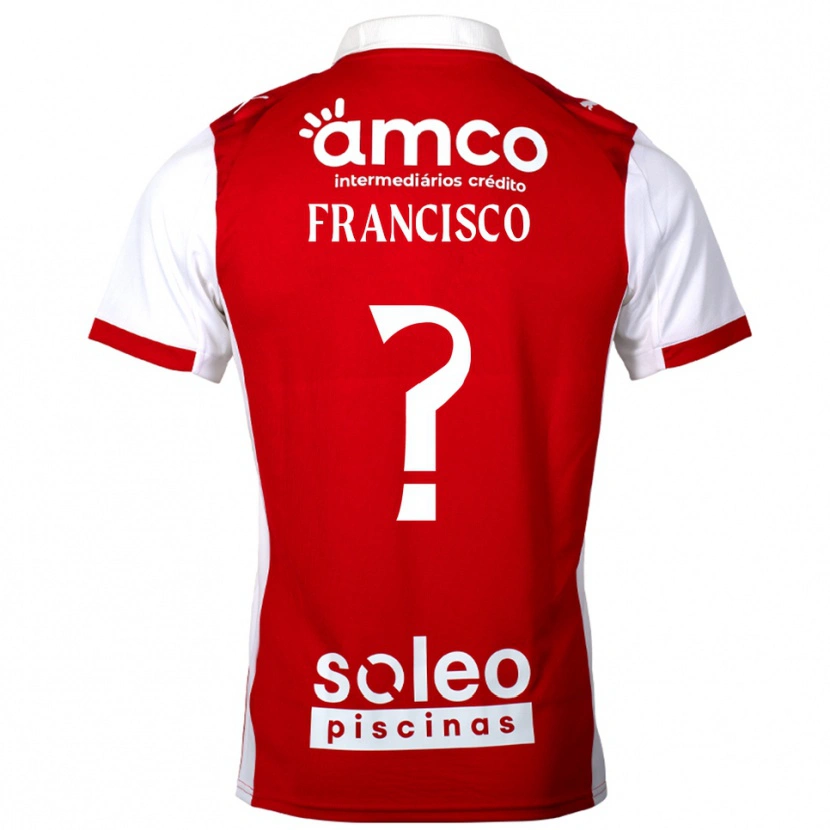 Danxen Bambino Maglia Martim Francisco #0 Rosso Bianco Kit Gara Home 2025/26 Maglietta