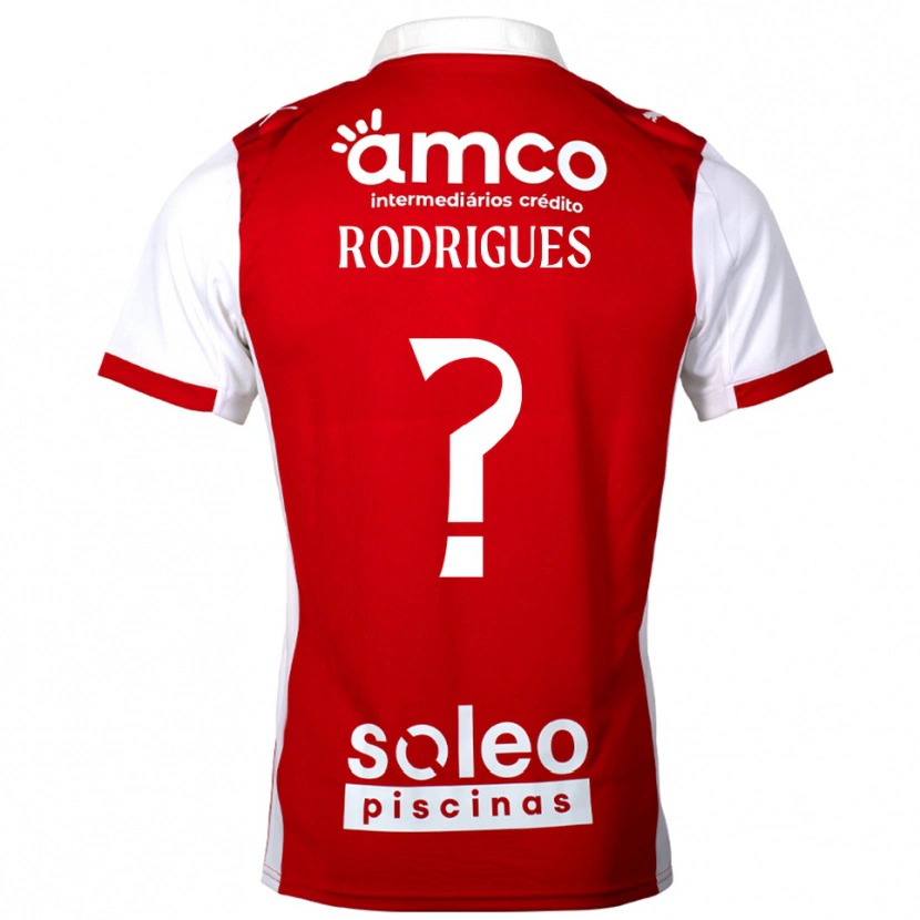 Danxen Bambino Maglia David Rodrigues #0 Rosso Bianco Kit Gara Home 2025/26 Maglietta