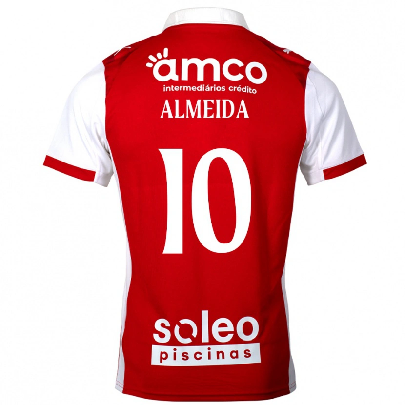 Danxen Bambino Maglia Vitória Almeida #10 Rosso Bianco Kit Gara Home 2025/26 Maglietta