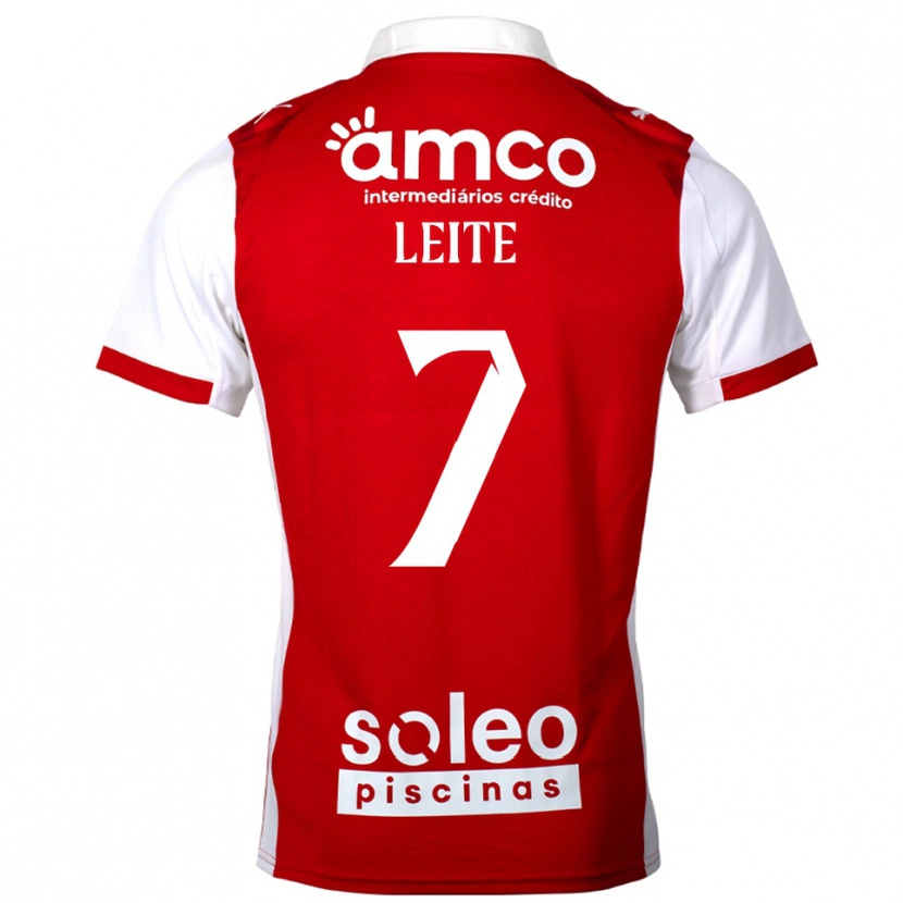 Danxen Bambino Maglia Afonso Leite #7 Rosso Bianco Kit Gara Home 2025/26 Maglietta