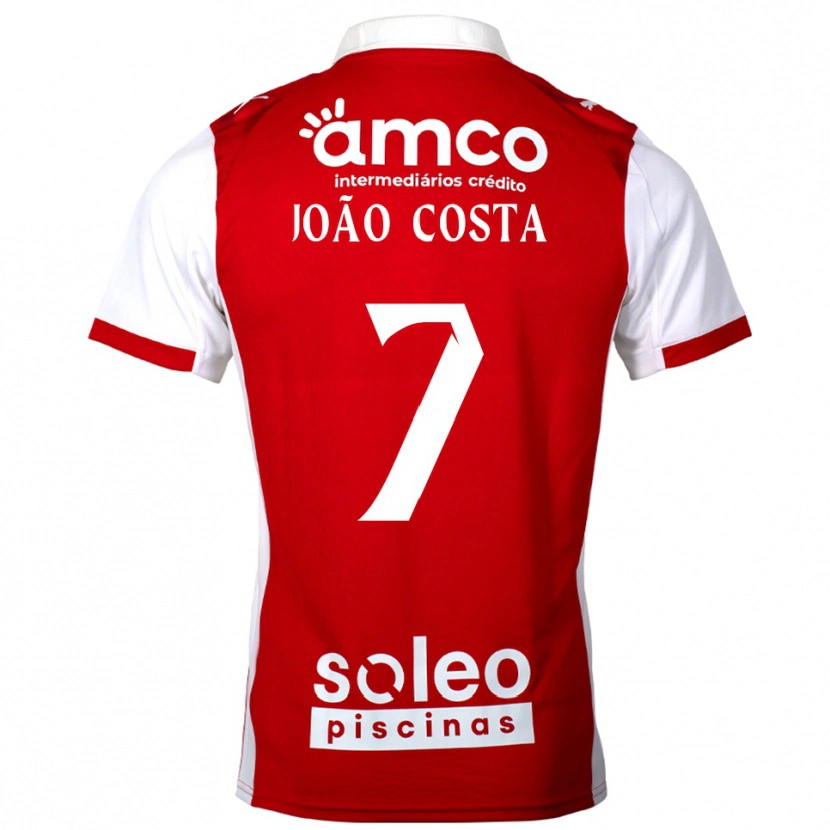 Danxen Bambino Maglia João Costa #7 Rosso Bianco Kit Gara Home 2025/26 Maglietta