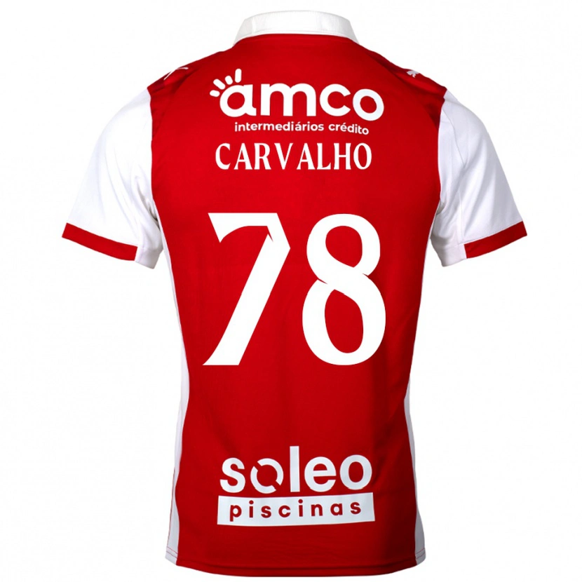 Danxen Bambino Maglia João Carvalho #78 Rosso Bianco Kit Gara Home 2025/26 Maglietta