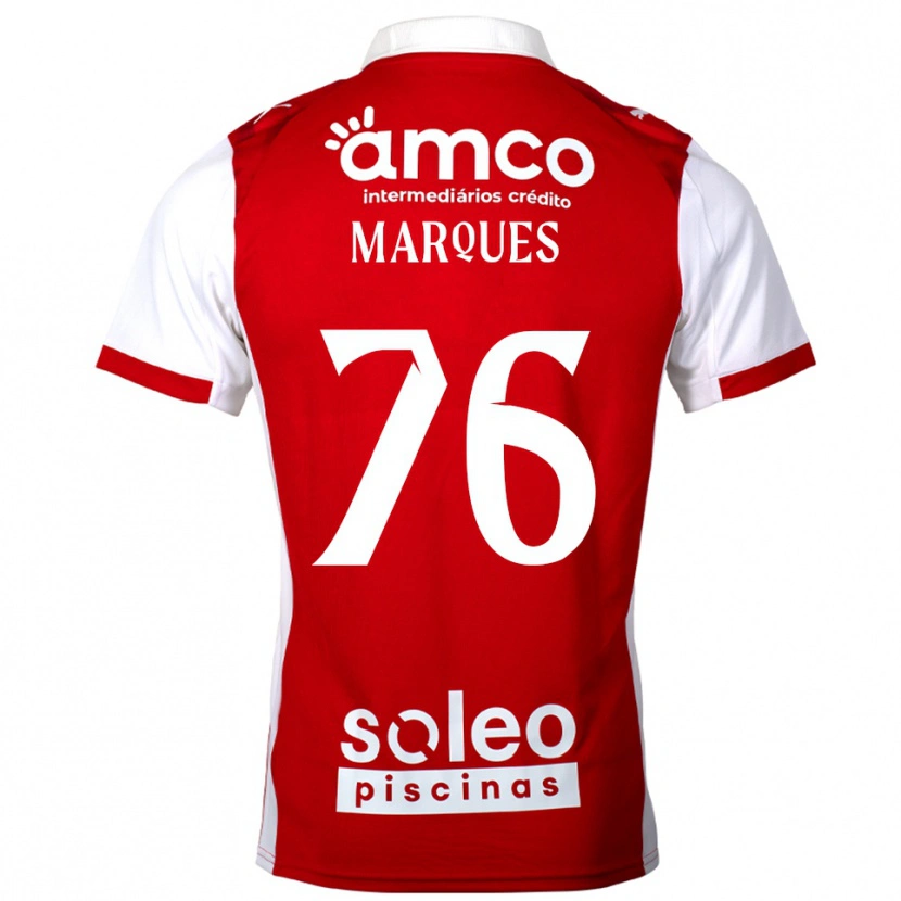 Danxen Bambino Maglia Tomás Marques #76 Rosso Bianco Kit Gara Home 2025/26 Maglietta