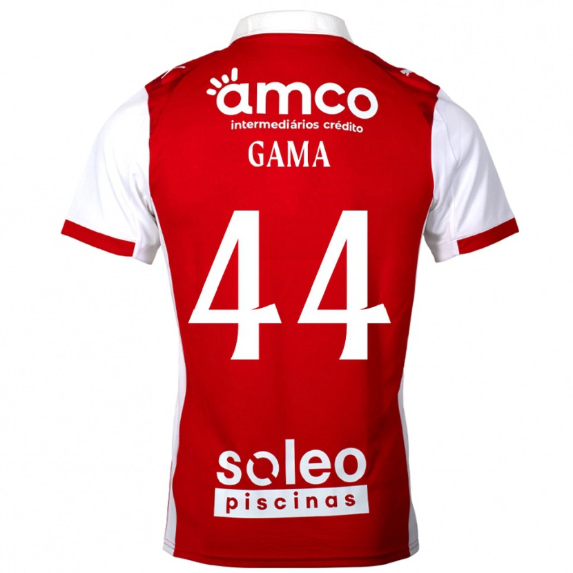Danxen Bambino Maglia Dinis Gama #44 Rosso Bianco Kit Gara Home 2025/26 Maglietta