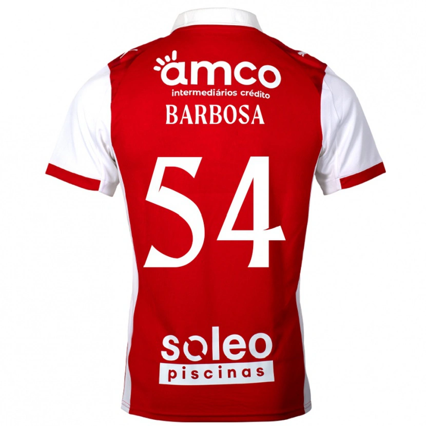 Danxen Bambino Maglia Gui Barbosa #54 Rosso Bianco Kit Gara Home 2025/26 Maglietta
