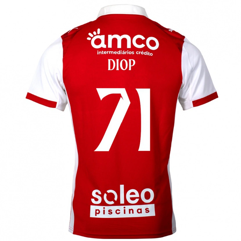 Danxen Bambino Maglia Mamadou Diop #71 Rosso Bianco Kit Gara Home 2025/26 Maglietta