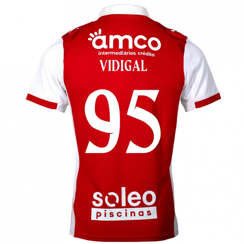 Danxen Bambino Maglia Sandro Vidigal #95 Rosso Bianco Kit Gara Home 2025/26 Maglietta