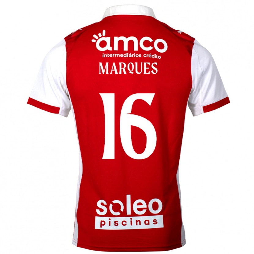 Danxen Bambino Maglia Rodrigo Marques #16 Rosso Bianco Kit Gara Home 2025/26 Maglietta