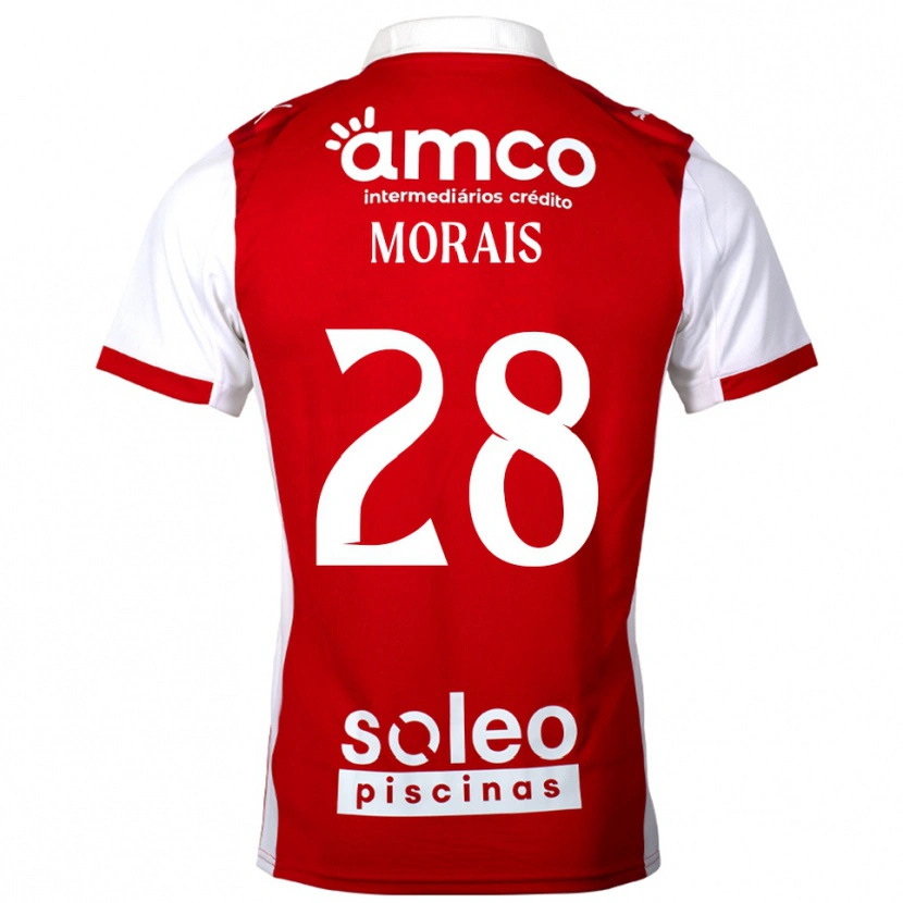Danxen Bambino Maglia Patrícia Morais #28 Rosso Bianco Kit Gara Home 2025/26 Maglietta